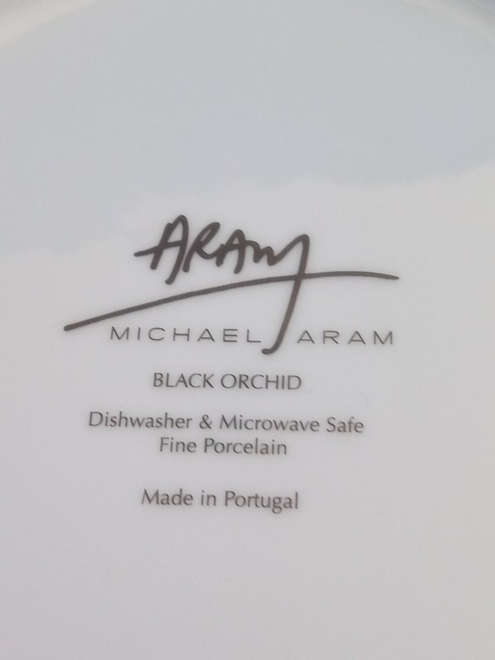 Michael Aram Black Orchid porcelain salad plates set of 4 made in Portugal - Picture 6 of 6